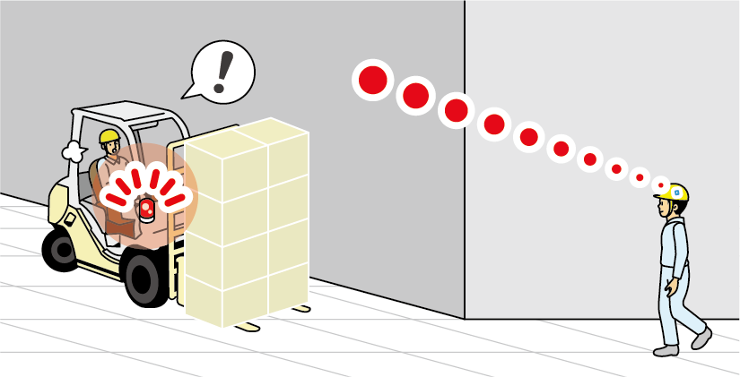 作業者と車両の接近を検知